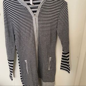 Indigenous stripe sweater zipper medium organic cotton
